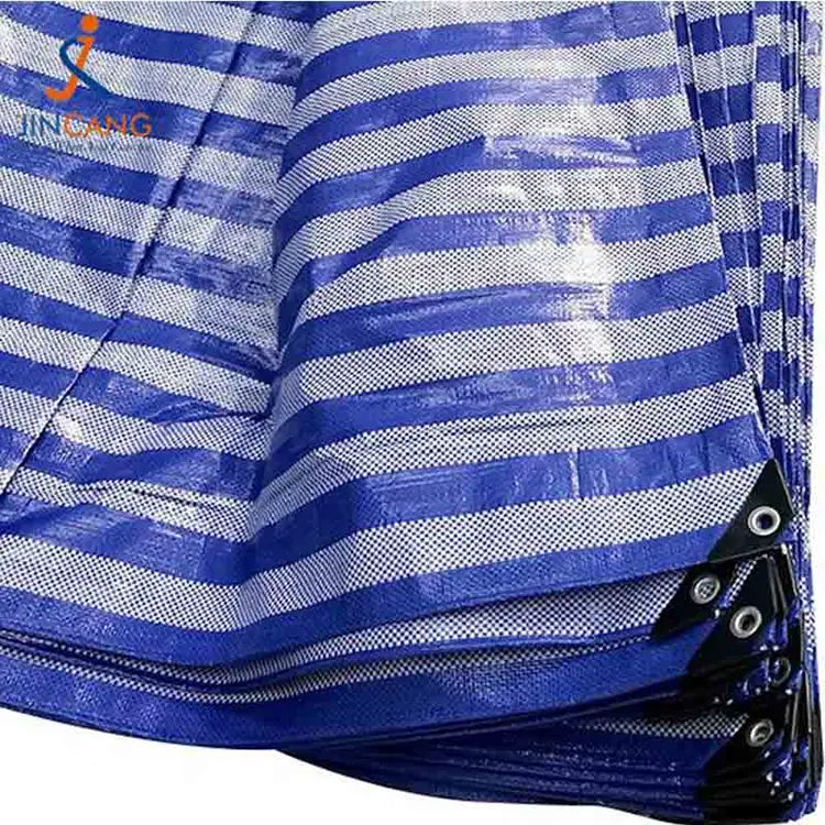 100% -ban újrahasznosított anyag PP Tarpaulin fekete háromszög megerősítve