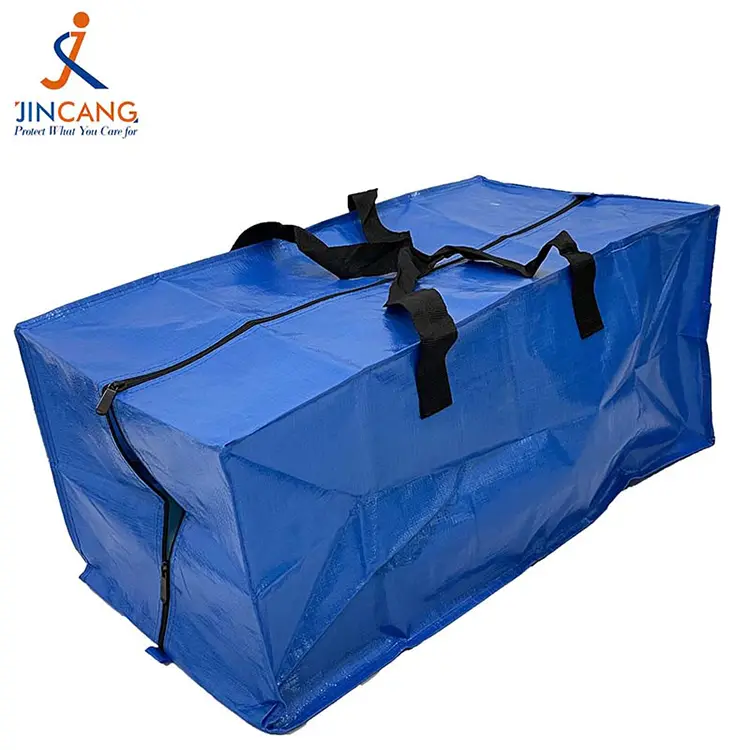 Szupermarket összecsukható PP szőtt mozgó táska Szupermarket összecsukható PP szőtt mozgó táska